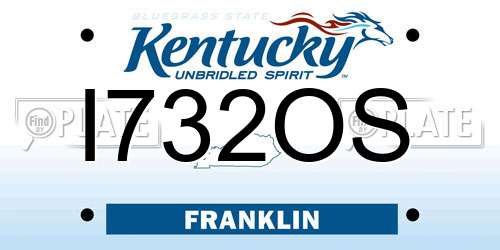 I732OS Kentucky License Plate
