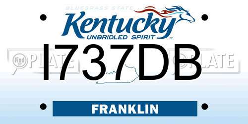 I737DB Kentucky License Plate