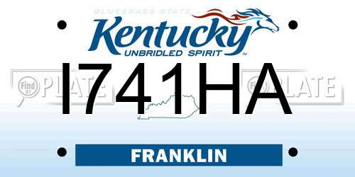 I741HA Kentucky License Plate