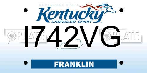 I742VG Kentucky License Plate