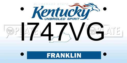 I747VG Kentucky License Plate