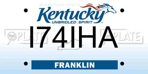 I74IHA Kentucky License Plate