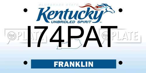 I74PAT Kentucky License Plate