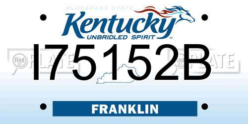 I75152B Kentucky License Plate