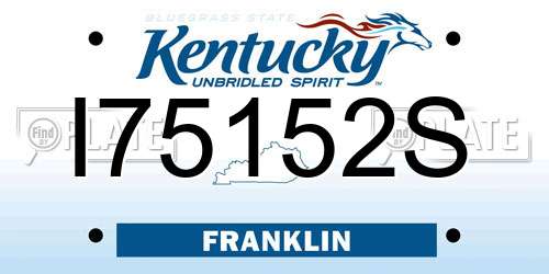 I75152S Kentucky License Plate