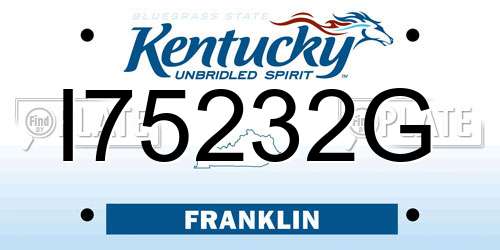 I75232G Kentucky License Plate