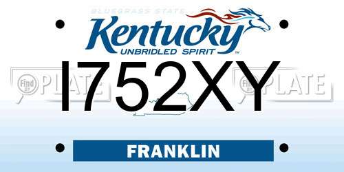 I752XY Kentucky License Plate