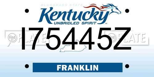 I75445Z Kentucky License Plate