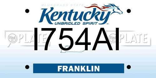 I754AI Kentucky License Plate