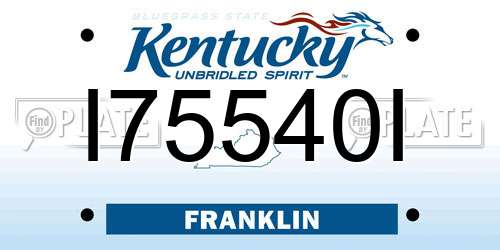 I75540I Kentucky License Plate