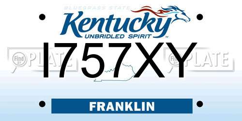 I757XY Kentucky License Plate