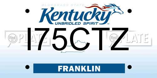 I75CTZ Kentucky License Plate