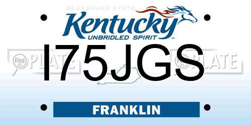 I75JGS Kentucky License Plate