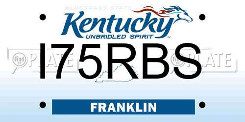I75RBS Kentucky License Plate