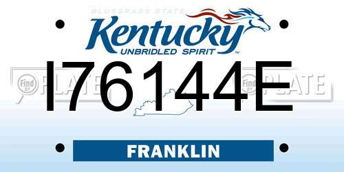 I76144E Kentucky License Plate