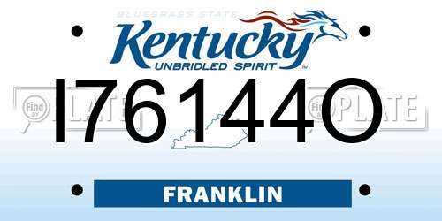 I76144O Kentucky License Plate