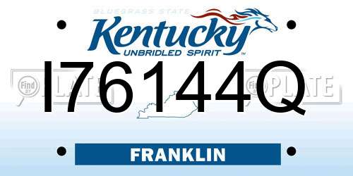 I76144Q Kentucky License Plate