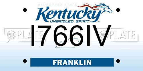 I766IV Kentucky License Plate