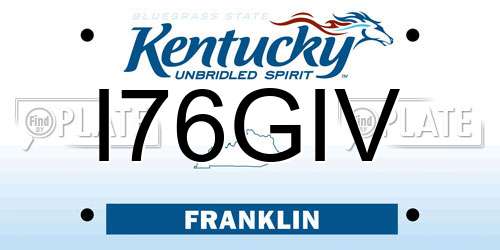 I76GIV Kentucky License Plate