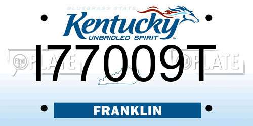 I77009T Kentucky License Plate
