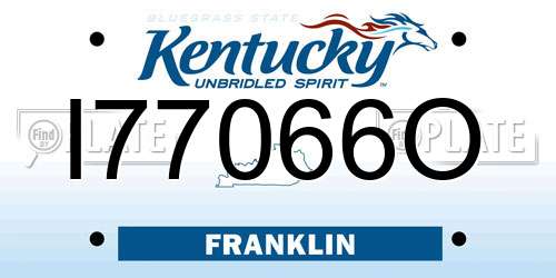 I77066O Kentucky License Plate