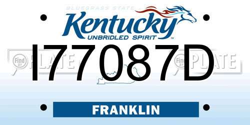 I77087D Kentucky License Plate