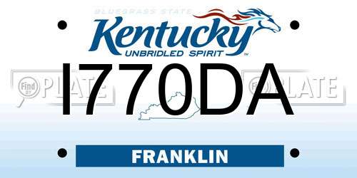 I770DA Kentucky License Plate