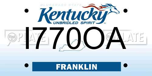 I770OA Kentucky License Plate