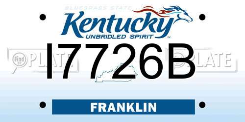 I7726B Kentucky License Plate