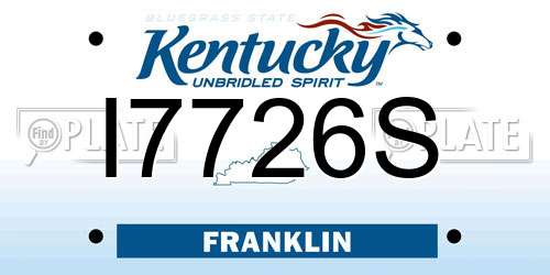 I7726S Kentucky License Plate