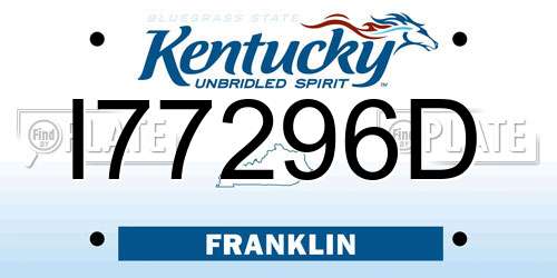 I77296D Kentucky License Plate