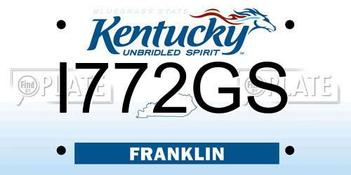 I772GS Kentucky License Plate