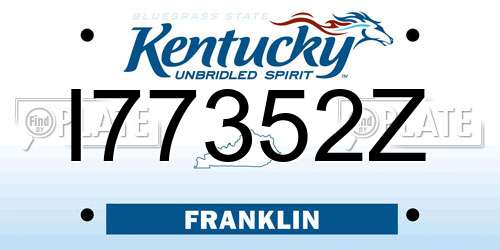 I77352Z Kentucky License Plate