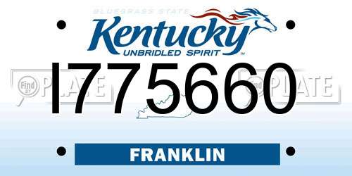 I775660 Kentucky License Plate