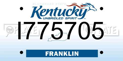 I775705 Kentucky License Plate