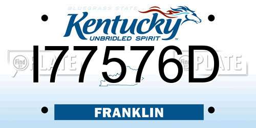 I77576D Kentucky License Plate