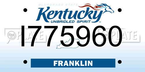I775960 Kentucky License Plate