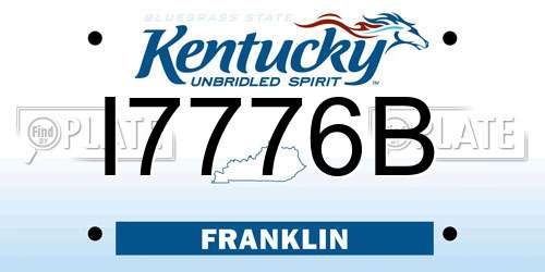I7776B Kentucky License Plate
