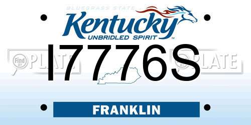 I7776S Kentucky License Plate