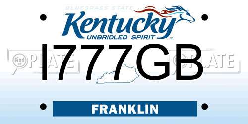 I777GB Kentucky License Plate