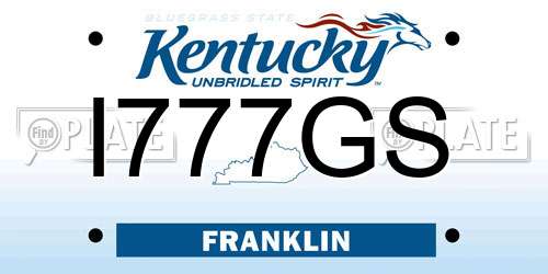 I777GS Kentucky License Plate