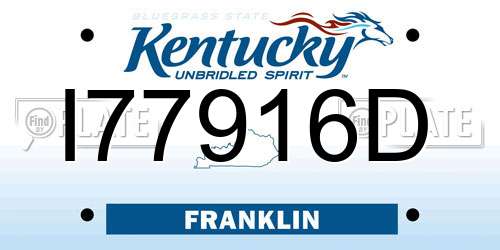 I77916D Kentucky License Plate