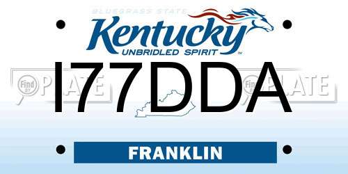 I77DDA Kentucky License Plate