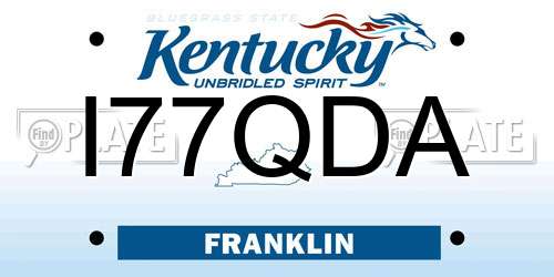 I77QDA Kentucky License Plate