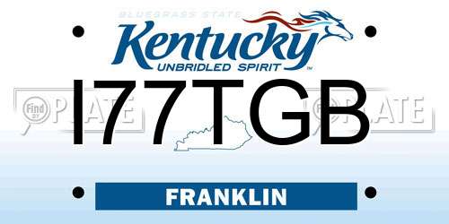 I77TGB Kentucky License Plate