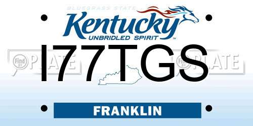 I77TGS Kentucky License Plate