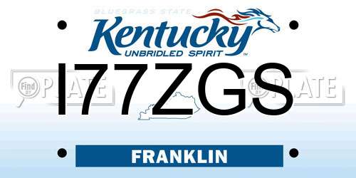 I77ZGS Kentucky License Plate