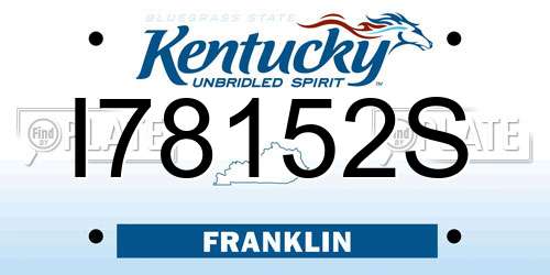 I78152S Kentucky License Plate