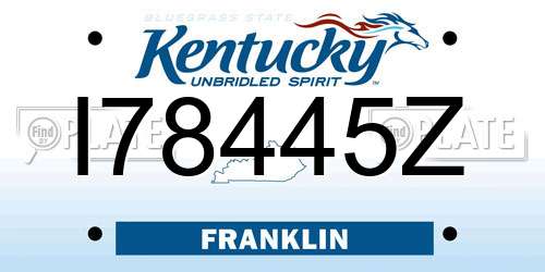I78445Z Kentucky License Plate