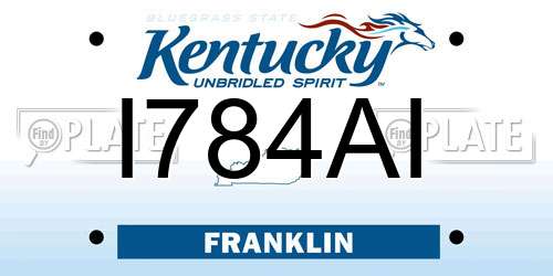 I784AI Kentucky License Plate